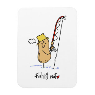 Angler-Nuss-T-Shirts und Geschenke Magnet