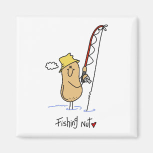 Angler-Nuss-T-Shirts und Geschenke Magnet