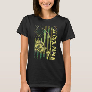 Angler-Rolle Cool Papaw Amerikanische Flagge Fisch T-Shirt