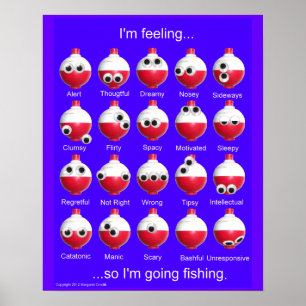 Angler-Schwimmer-Emotions-Poster Poster