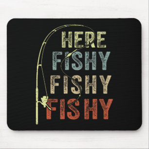 Angler-Shirt Here-fishy Lustiger Vater Dad Angeln  Mousepad
