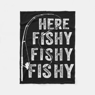 Angler-Shirt Hier-ist-Fisch Grafik Lustig  Fleecedecke
