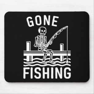 Angler-Skelett Lustiger Halloween-Angler Mousepad