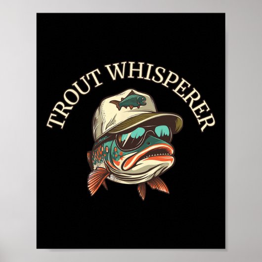Angler Spaß Abenteuerlustiger Forellenflüsterer Poster (Vorne)