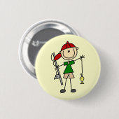 Angler-Strichmännchen-T-Shirts und Geschenke Button (Vorne & Hinten)