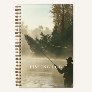 Angler-Tagebuch Malerisches Bild eines Mannes be Notizblock