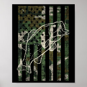 Angler-Tarnmuster-US-Flagge-Fisch-B-Patriot-Angler Poster