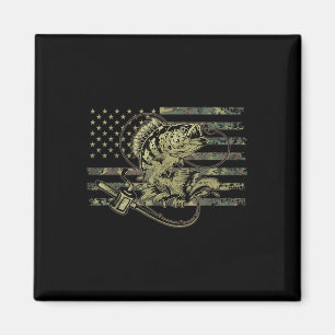 Angler-Tarnung Us Amerikanische Flagge B Fisch Fis Magnet