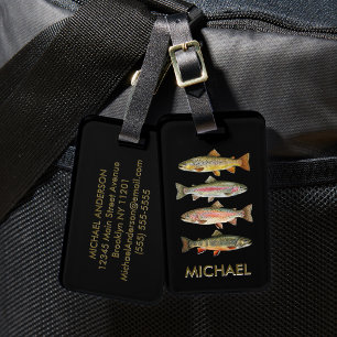 Angler-Tascheanhänger – Forellen-Angel-Design   Gepäckanhänger