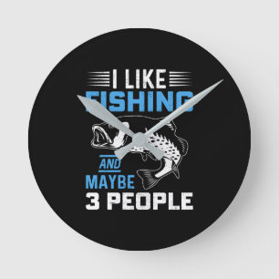 Angler-Thema Runde Wanduhr