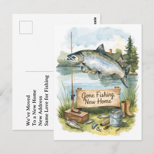 Angler-Umzugsthema Postkarte (Vorne/Hinten)
