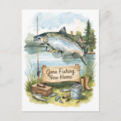 Angler-Umzugsthema Postkarte (Vorderseite)
