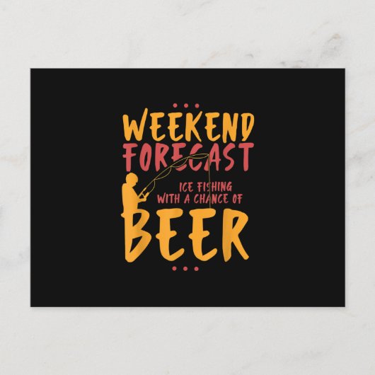 Angler- und Eisfischerei mit Bier Ankündigungspostkarte (Vorderseite)