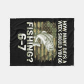 Angler USA-Flag-Barsch-Fisch-Tarnung Fleecedecke (Vorderseite (Horizontal))