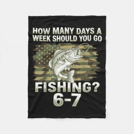 Angler USA-Flag-Barsch-Fisch-Tarnung Fleecedecke (Vorderseite)