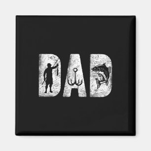 Angler-Vater Clic Bold Schrift Vatertag Fisch Dadd Magnet