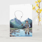 Angler-Vatertag-Gruß Karte (Gelbe Blume)