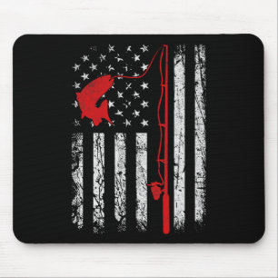 Anglerangel mit amerikanischer Flagge Patriotische Mousepad