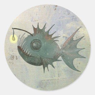 Anglerfisch Runder Aufkleber