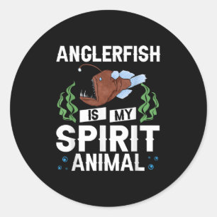 Anglerfisch Tiefsee-Anglerfisch Skelett Runder Aufkleber