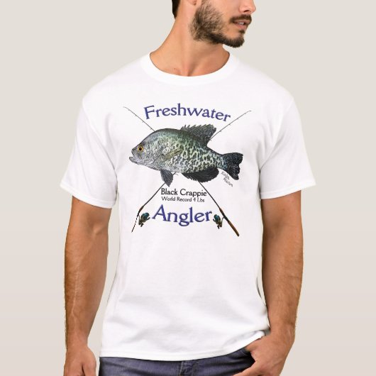 ANGLERfischen T-Shirt des schwarzen Crappie (Vorderseite)
