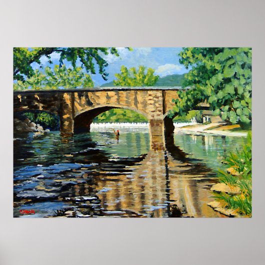 Anglerfischerei auf Forellen Poster (Vorne)