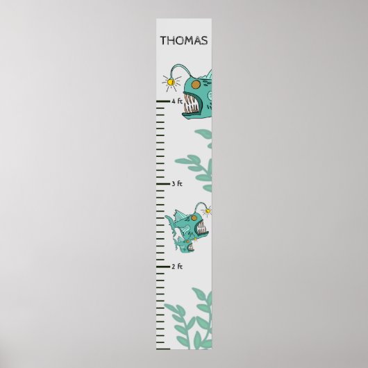 Anglerfish Deep Sea Boys Growth Chart Poster (Vorne)