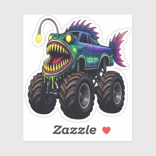Anglerfish-Monstertruck Aufkleber (Blatt)