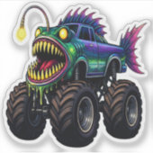 Anglerfish-Monstertruck Aufkleber (Vorderseite)