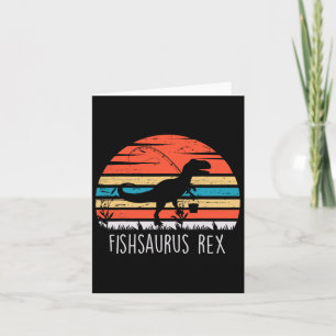 Anglergeschenke-Shirt für Jungen Fishsaurus T Rex Karte