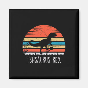 Anglergeschenke-Shirt für Jungen Fishsaurus T Rex Magnet