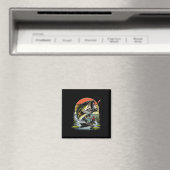 Anglergrafik Großmaul B-Fisch Magnet (In Situ (Geschirrspüler))