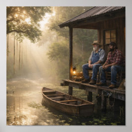 Anglerhütte im Louisiana Bayou Poster