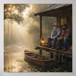 Anglerhütte im Louisiana Bayou Poster