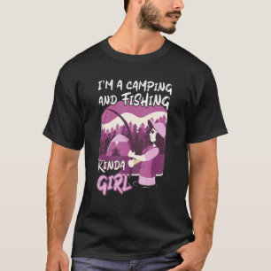 Anglerin Angelrute Lagerfeuer Fisch Frau Camping U T-Shirt