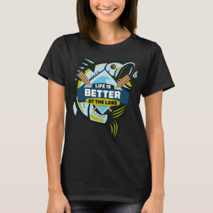 Anglerjunge, der Angelrute Blau wirklich liebt T-Shirt
