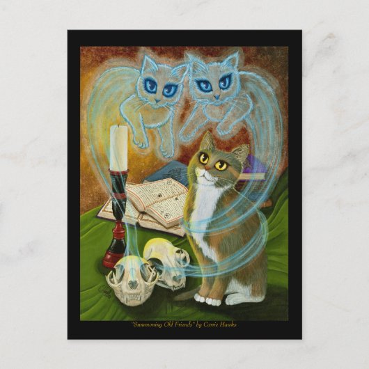 Anglerliche Alte Freunde, Ghost Cat Art Postcard Postkarte (Vorderseite)
