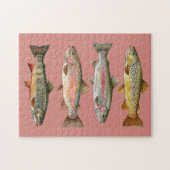 Anglerliebhaber – Forellen-Angel-Design Puzzle (Horizontal)