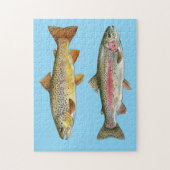 Anglerliebhaber – Forellenangler Design Puzzle (Vertikal)