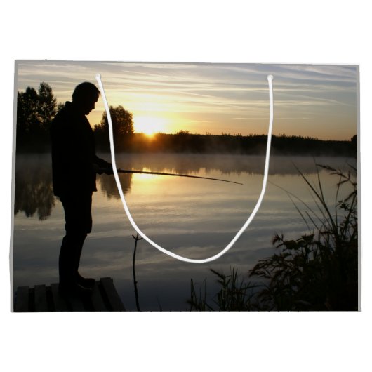 Anglermorgen Große Geschenktüte (Rückseite)