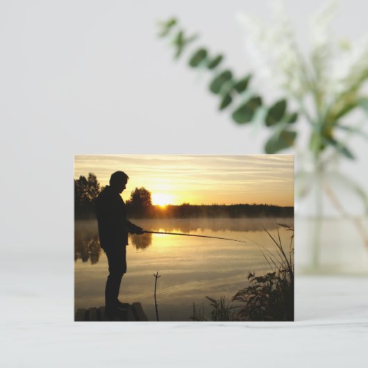 Anglermorgen Postkarte (Stehend Vorderseite)
