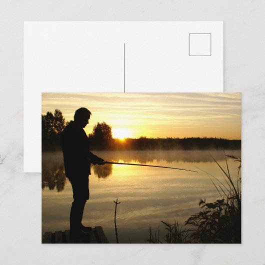 Anglermorgen Postkarte (Vorne/Hinten)