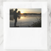 Anglermorgen Rechteckiger Aufkleber (Tasche)