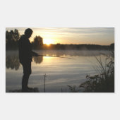 Anglermorgen Rechteckiger Aufkleber (Vorderseite)