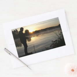 Anglermorgen Rechteckiger Aufkleber