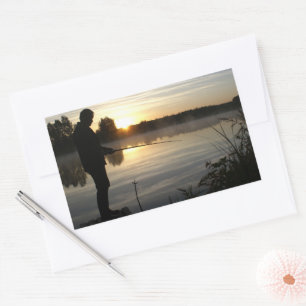 Anglermorgen Rechteckiger Aufkleber