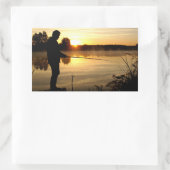 Anglermorgen Rechteckiger Aufkleber (Tasche)