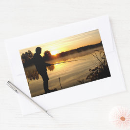 Anglermorgen Rechteckiger Aufkleber