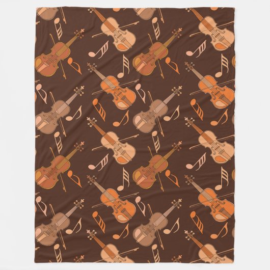 Anglerviolinen-Musiknoten Fleecedecke (Vorderseite)