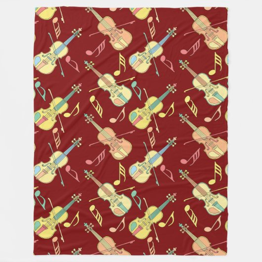 Anglerviolinen-Musiknoten Fleecedecke (Vorderseite)